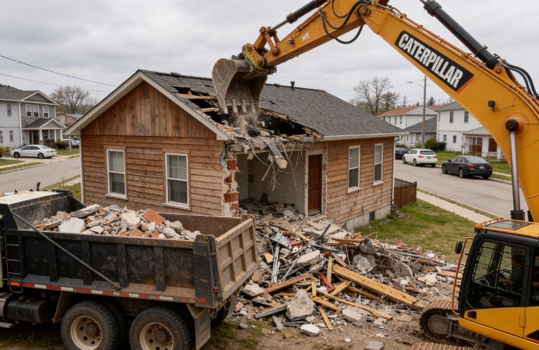 Home demolition project in Dallas Texas handled by Best Dallas Demolition team